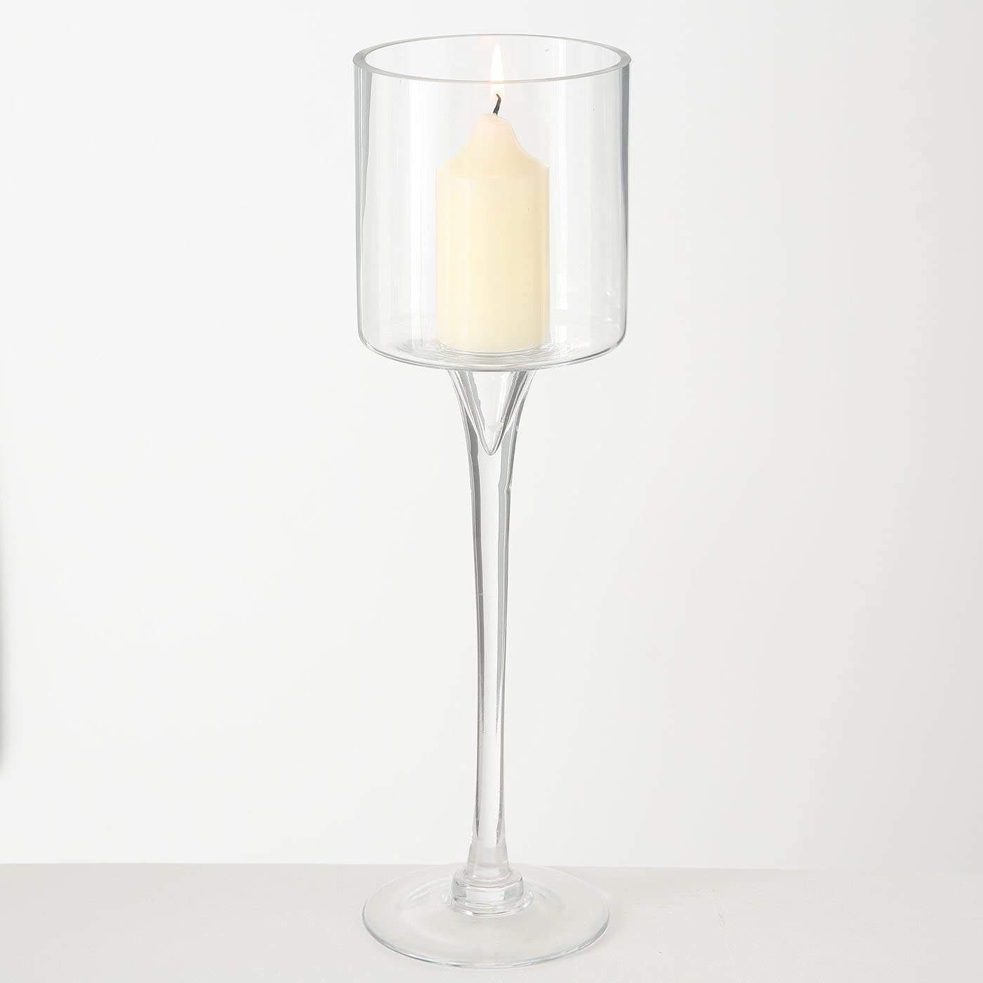 3 Stück Kerzenständer, Teelichthalter Windlicht ohne Kerze, Hohe Elegante Gläser, Stilvolle Dekoration, Design-Windlichter, Höhe 30cm, 40cm, 50cm