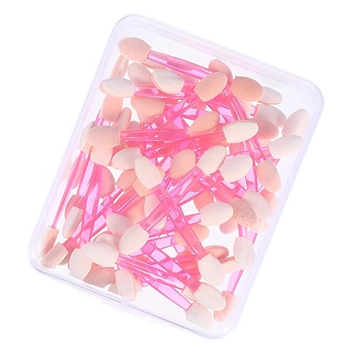 Didiseaon 50pcs Plastic Eyeshadow Makeup Sticks Double-ended Brush Set Soft Latex Tips for Eye Makeup Travel Party