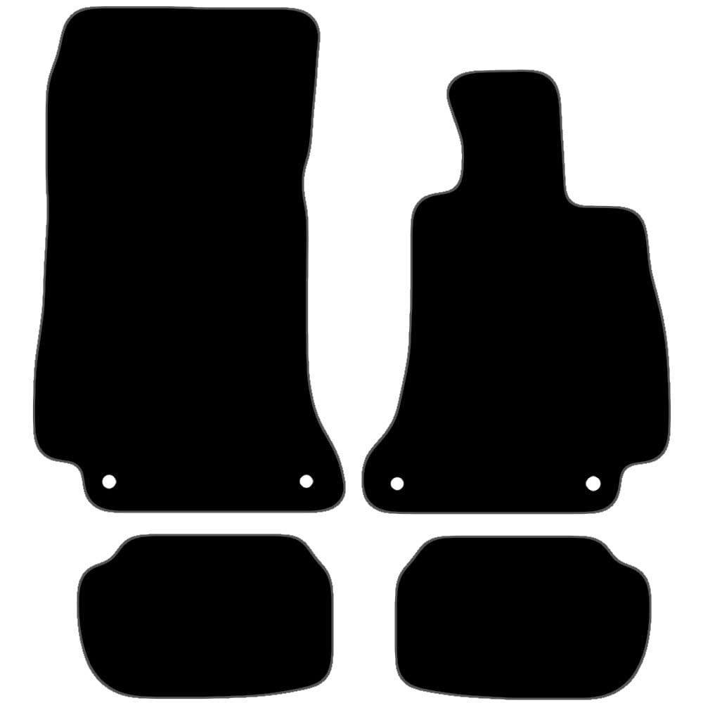 Carsio Carpet Car Mats For Mercedes Benz E Class Coupe 2017+ Tailored Fit Floor Mat Set Complete Accessory Black Custom Fitted - All Weather, Anti-Slip Backing & Grey Trim