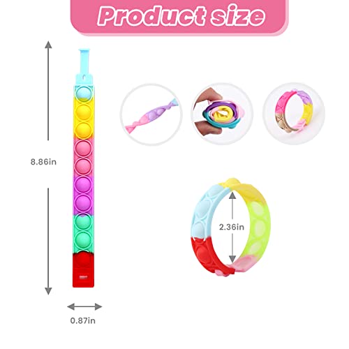 64Pcs Easter Pop Bracelet Fidget Toys, Easter Fidget Pop Bracelets Bulk Toy Party Favors For Kids, Fidget Bracelet Wearable Push Poping Bubble Sensory Toys Stress Relief For Kids #TOP1