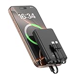 モバイルバッテリー 【2025新登場 4台同時充電】 軽量 小型 10000mAh Type-C入力 LED残量表示 持ち運び便利 充電器 コンパクト USB-Cコネクター内蔵 3本ケーブル内蔵 スマホ 充電器 iPhone/iPad/Android 全機種対応 アウトドア/防災/出張/停電対策·緊急用 機内持込可能 (black, 普通)