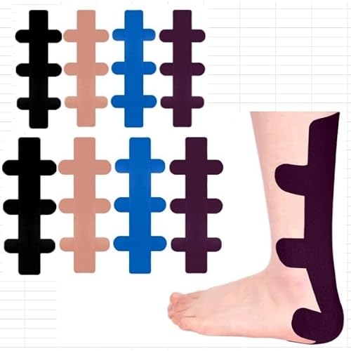 8 Stück Kinesio Tapes,Fersensehne Precut,Wasserfestes Elastisches Physio Tape,Tape Sport,Kinesio Tape,Tape Kinesio,Kann Sich an Sport Und Tägliche Aktivitäten Anpassen