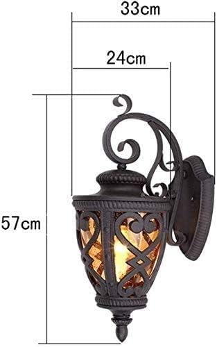 Miniatura 7 de Lámpara de soporte E27 para puerta de vidrio, balcón, jardín, lámpara decorativa europea, impermeable al aire libre, retro, exterior, luz de soporte