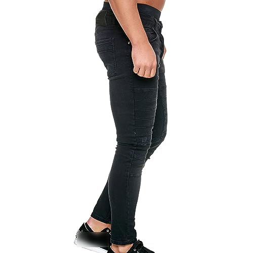 Men's Stretch Biker Denim Skinny Jeans Slim Fit Jeans Ripped Jeans Fashion Straight Leg Cargo Denim Pants4