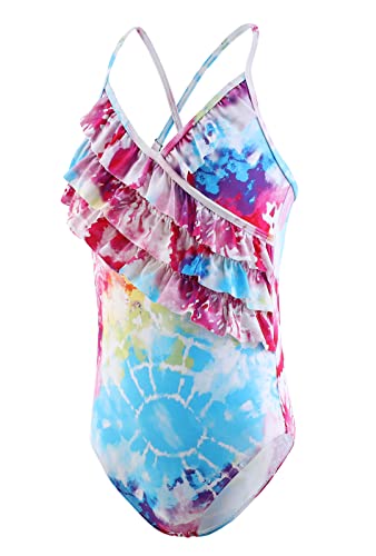 Image of Moon Tree Girls One Piece Swimsuits Ruffle Swimwear Beach Bathing Suit 2-14 Years