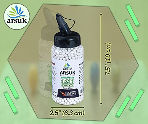 ARSUK Airsoft BB Pellets Biodegradable 6mm – 0.20g BBS for Precision Shooting, Eco-Friendly - Airsoft Field Compliance – Seamless, Smooth Finish for Accuracy - Thumbnail 4