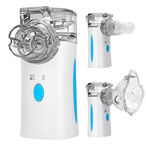 Portable Nebulizer, Nebulizer Machine for Adults & Kids, Handheld Mesh Nebulizer of Cool Mist, Ultrasonic Nebulizer with Self -Cleaning Function for Breathing Problems, Used Indoors & Outdoors