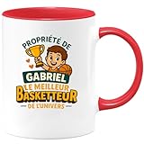 quotedazur - Mug Humour Propriété De Gabriel, Meilleur Basketteur L'univers, Tasse Unique Cadeau Original Personnalisée Pour Passionné
