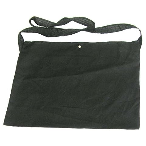Traditional Cycling Musette Feed Race Tote Messenger Bag - Plain Black Cover