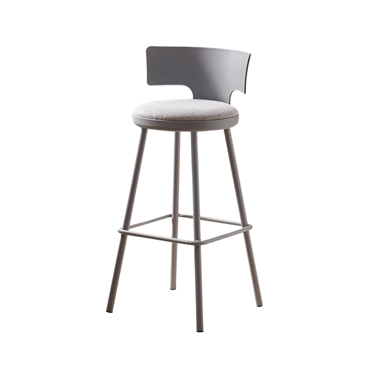 Chaise De Bar Chaise De Bar Minimaliste Moderne, Tabouret Haut Café avec Dossier Comptoir de Bar(Gray)