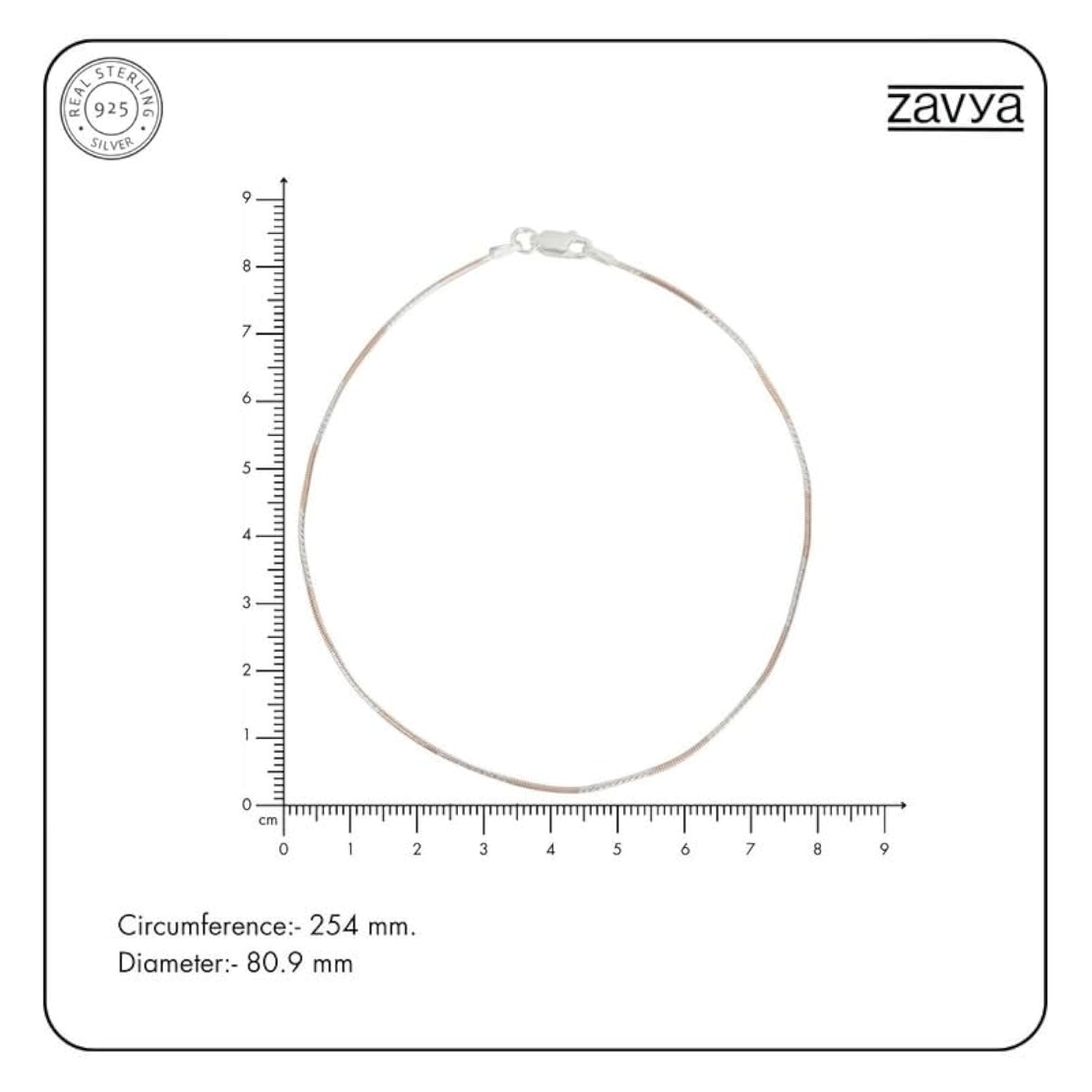 Women's 925 Sterling Silver Dual Tone Minimalist Chain Anklet