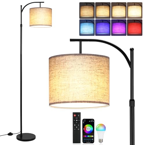 LightessRGB Floor Lamp for Living Room, Compatible with APP, Modern LED Standing Lamp Dimmable, Color Changing Corner Lamp with Music Sync, Bluetooth Control Tall Floor Lamp for Bedroom Office