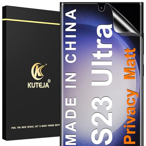 Kuteja Matt Privacy TPU Schutzfolie für Samsung Galaxy S23 Ultra [2 Stück], 28° Anti Spähen Sichtschutz, Fingerabdruck-I...