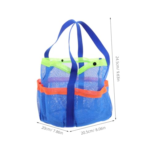 POPETPOP Large Mesh Beach Bag with Multi Pocket Design for Easy Organization Durable Beach Tote for Family Travel and Vacation Comfortable Carrying Shower Caddy2
