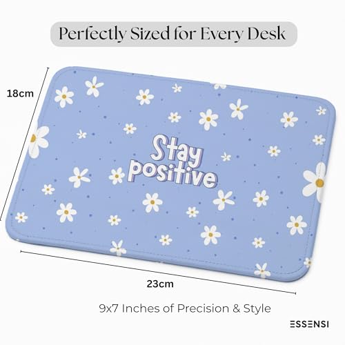Image of Mouse Pad for Laptop & Desktop | 9x7 Inch Anti-Fray Stitched Edges | Non-Slip Rubber Base | Desk Setup Accessory for Students, Gamers & Professionals (Stay Positive)