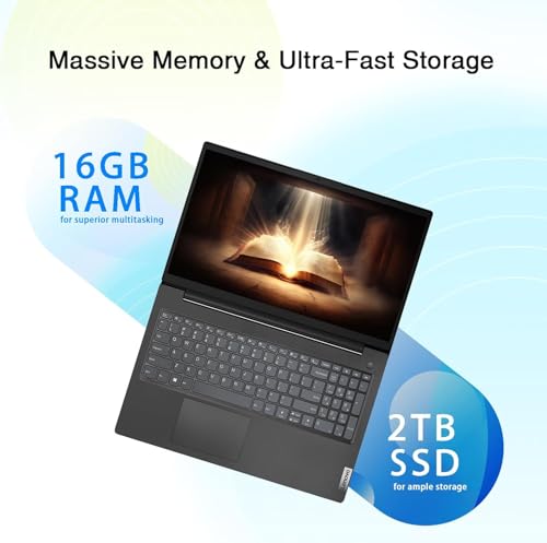 Image of Lenovo V15 Laptop | 15.6 inch FHD (1920 x 1080) | 16GB RAM | 2TB SSD | Intel 4-core Processor | Ethernet RJ-45 | Military Durability | Long Battery Life | Lightweight Portable Design | Windows 11 Pro
