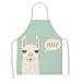 Delantales de cocina de lino de alpaca de dibujos animados Delantales Delantales de chef Delantales de cocina para cocinar Hornear Jardinería Suministros de limpieza del hogar CCDF12 1PC 68x55cm
