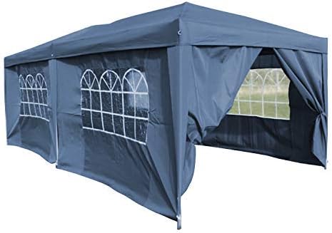 ESC Ltd Airwave 6.0x3.0mtr Blue Pop Up Gazebo, FULLY WATERPROOF with Six Side Panels and Carrybag