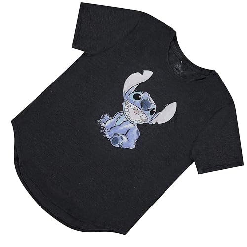 Image of Disney Lilo & Stitch Juniors Graphic T-Shirt - Stitch Tee for Women, Short Sleeve, Sizes XXS-3XL