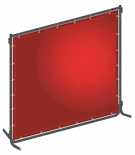 Welding Screen, 6ft W, 6ft, 0.014 in., Red
