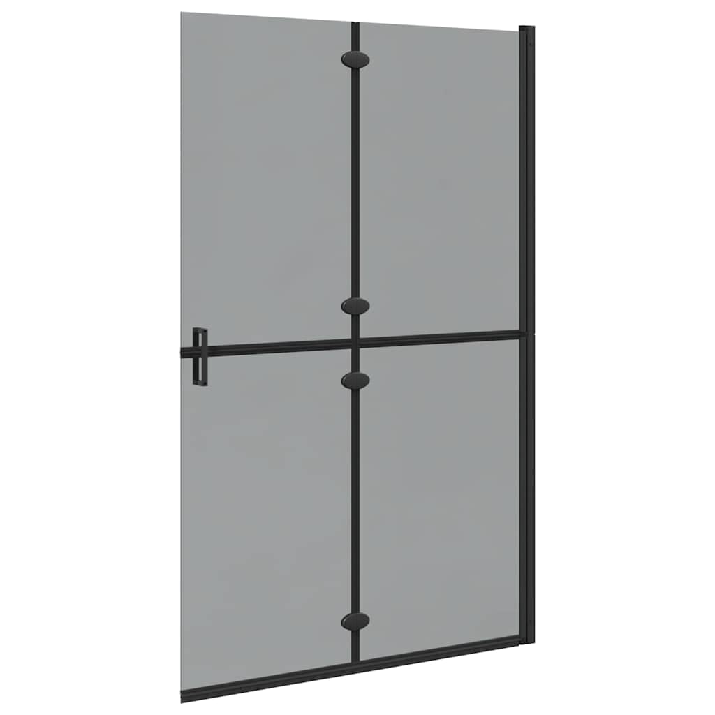 Ścianka prysznicowa Walk-In czarna z aluminium i szkła hartowanego, 120 x 6,5 x 190 cm, składana, z ochroną przed pryskaniem i ścianką działową, do łazienki, na mokro