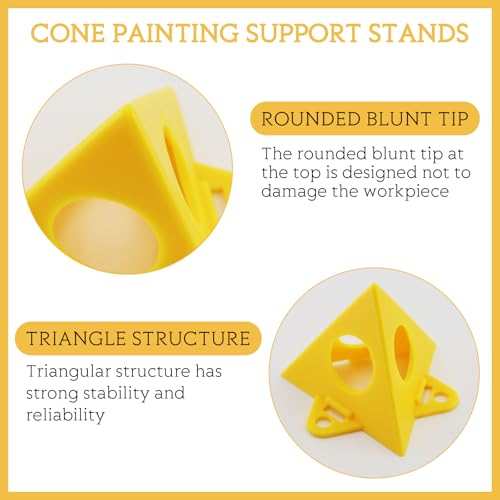 alwaiiz 30 Stück Pyramidenständer, Gelb Maler-Pyramiden, Mini-Kegelfarbständer für Leinwand Schranktür Handwerk Malerei