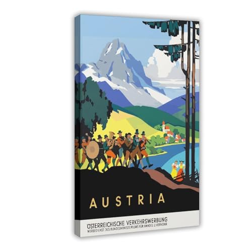 Affiche Autriche vintage sur toile pour creer une ambiance retro chambre