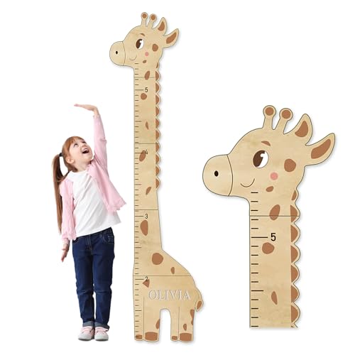 Woodemon Personalized Name Children's Height Measurement Chart for Wall –