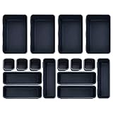talifoca Lot de 16 Organisateur Tiroir Bureau, 3 tailles Organisateur Tiroir Cuisine en Plastique Séparateurs de Tiroir, Forme Universelle Garder Tiroir du Bien Rangé pour Bureau et Maison