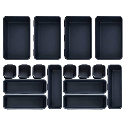 talifoca 16 Stücke Schubladen Organizer, 3 Größen Schubladen Einlagen Schubladen Schublade Bad Organizer Boxen Set, Aufbewahrungsbox für Küche, Zuhause, Büro & Home Cover