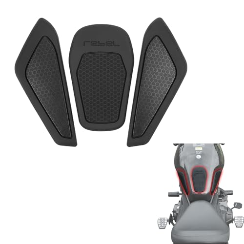 GFARDMOTO Coussinet de réservoir antidérapant pour moto, autocollant pour réservoir d'essence, genouillère latérale pour Ho&n&da Rebel CMX250 CMX300 CMX500, accessoires 2017-2025 (Noir-CMX1100)