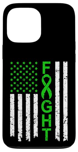 Lotta non-Hodgkin Lymphoma Cancer Ribbon bandiera americana USA Custodia per iPhone 13 Pro Max