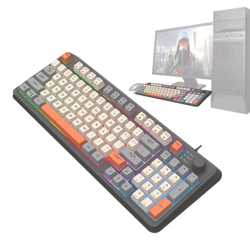 Tastiera luminosa: tastiere meccaniche retroilluminate tastiera da gioco con illuminazione RGB da per computer a LED USB full size cablata con anti-ghosting per utenti di P