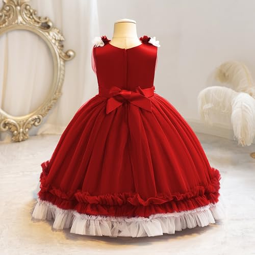 Cross Chiffon Flower Ruffled Lace Dress Fancy Vintage Formal Floral Tulle Pageant Wedding Birthday Party Dresses3