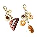 hokojix Fashionable Keychain Pendant Coffee Cup and Bread Coin Purse Charm Accessory Portable Resin Bag Decoration for Women