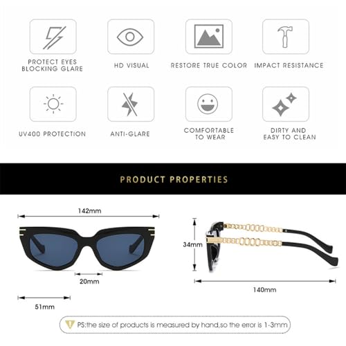 Lunettes de soleil œil de chat polygonales UV400 nuances dégradées uniques