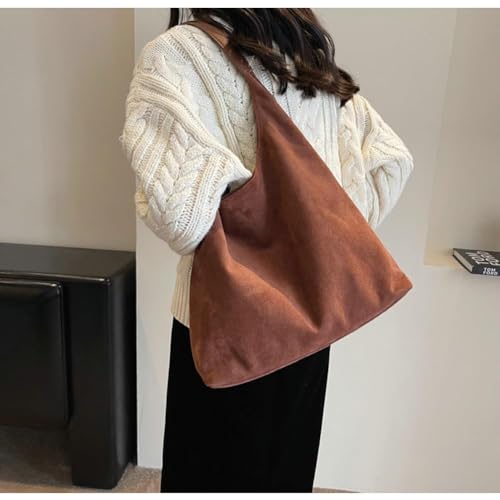 2 Pcs Slouchy Hobo Bags Women Suede Crescent Satchels Shoulder Bag Crossbody Purse Top-handle College Tote Handbag 20253