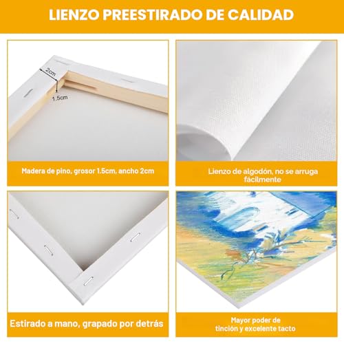Miniatura 3 de Set De Lienzo De 6 Piezas Para Obras Creativas. Para Pintura En Lienzo. Ideal Para Pintura Acrílica Y Bastidor.
