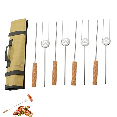 Vara de assar | Varas de Assar Marshmallow - Smores Skewers For Fire Pit Kit, Hot Dog Camping Acessó