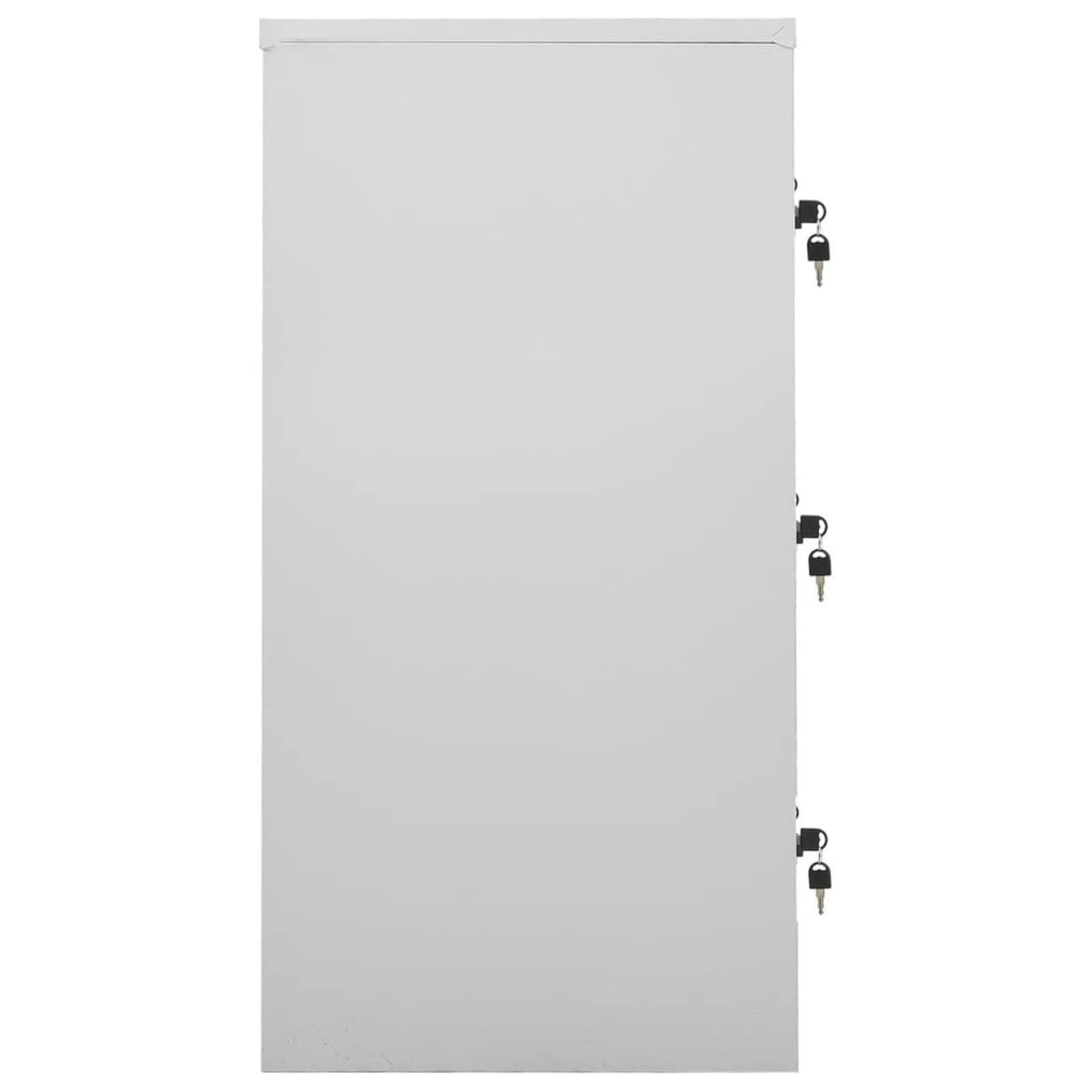 Armadio Armadietto 5 pz in acciaio armadio raccoglitore armadi con chiave multiuso per lo stoccaggio in scuole e uffici per scarpe, borse, libri, archivi grigio chiaro e rosso 90 x 45 x 92,5 cm