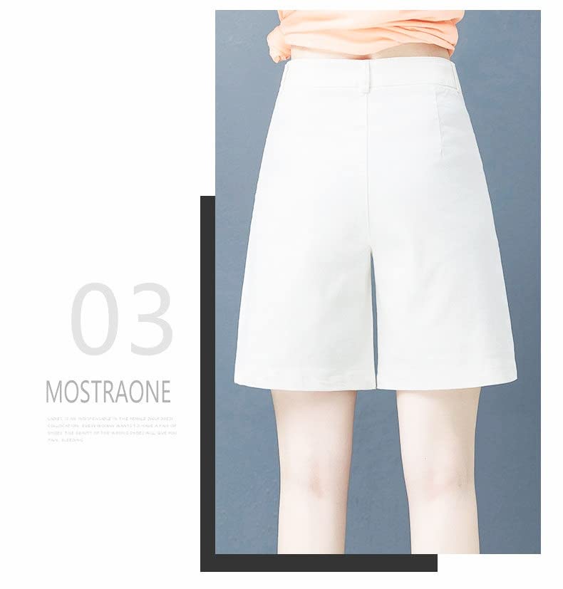 Short Femmes Coton Pur Coton Haute Taille Short De Jambe Décontractée Pantalon Chaud Polyvalent