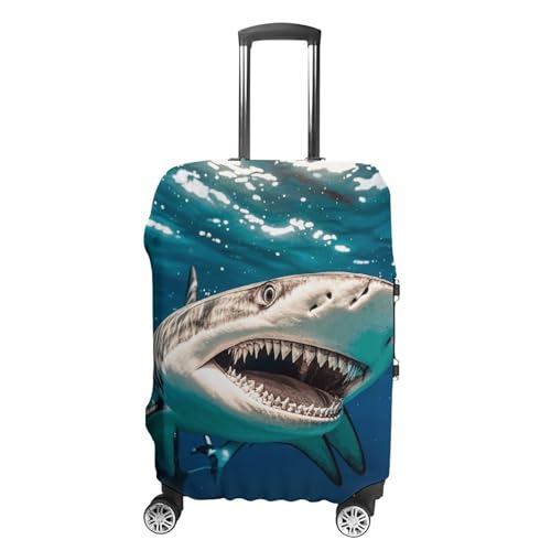 Cool Ocean Fish Luggage Covers Tsa Approved Suitcase Cover Elastic Washable Luggage Sleeve Carry on Cover Protector Anti-Scratch Suitcase Protector Fits 19-30 Inch Case(L)