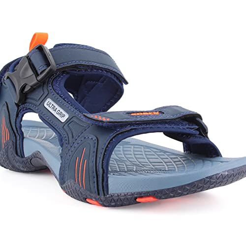 Image of Sparx Men's Sandal, Navy Blue Neon Orange, 10 UK
