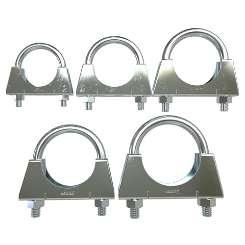 2x M8 Bügelschelle Rohrschelle Ø38-76 mm Auswahl: (2 Stück Ø 54 mm)
