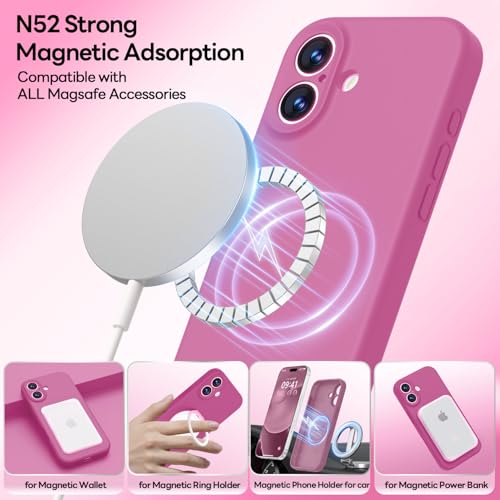 Image of LOVE 3000 Designed for iPhone 17 Case, Premium Silicone [Compatible with Magsafe][Soft Anti-Scratch Microfiber Lining] Shockproof Protective Phone Case for Men Women 6.3 inch, Pitaya
