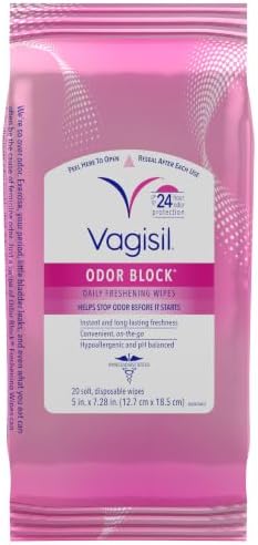 Odor Block Daily Freshening Feminine Wipes, 20 Count