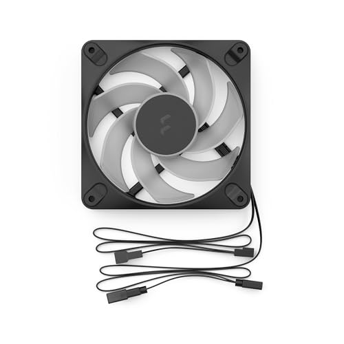 Image of Fractal Design - Dynamic 3 12 Reverse RGB Black 120 mm PWM Fan - ARGB Gen 2 Lighting - Reverse Blade Design - Daisy-Chainable Cable - Rifle Bearing