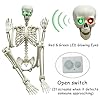 WODMAZ 5.4Ft Halloween Skeleton, Full Size Posable Skeleton with Glowing Eyes Creepy Sound, Full Body Life Size Skeleton and 2 Arm Stakes for Halloween Indoor Outdoor Haunted House Decorations #2