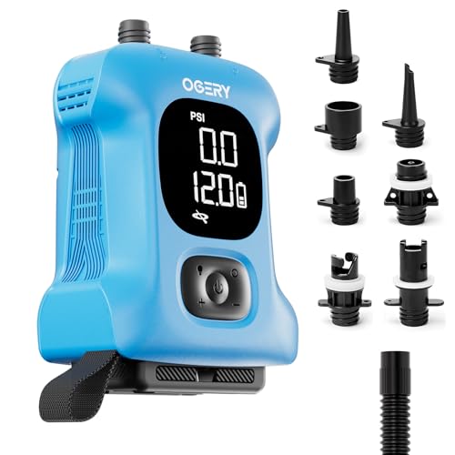 OGERY Paddle Board Electric Pump 20PSI with Safe & Fast Dual Stage Inflation & Deflation, Max. 4.5 SUPs Long-Lasting, Smart Auto-Off Rechargeable Comp