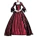 LRWEY Women Sukienka damska średniowieczna styl vintage solidna oversize sukienka z kapturem damska sukienka midi z kapturem Boże Narodzenie renesansowy gotycki sznurowany asymetryczny steampunk koktajl jednolity płaszcz, winny, L